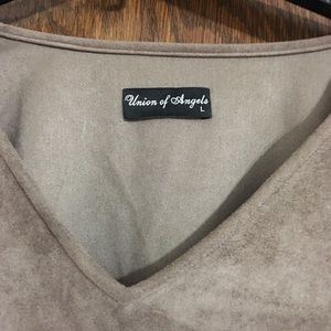 union of angles Dresses - Suede long sleeve tan dress union of angles Dresses - Suede long sleeve tan dress